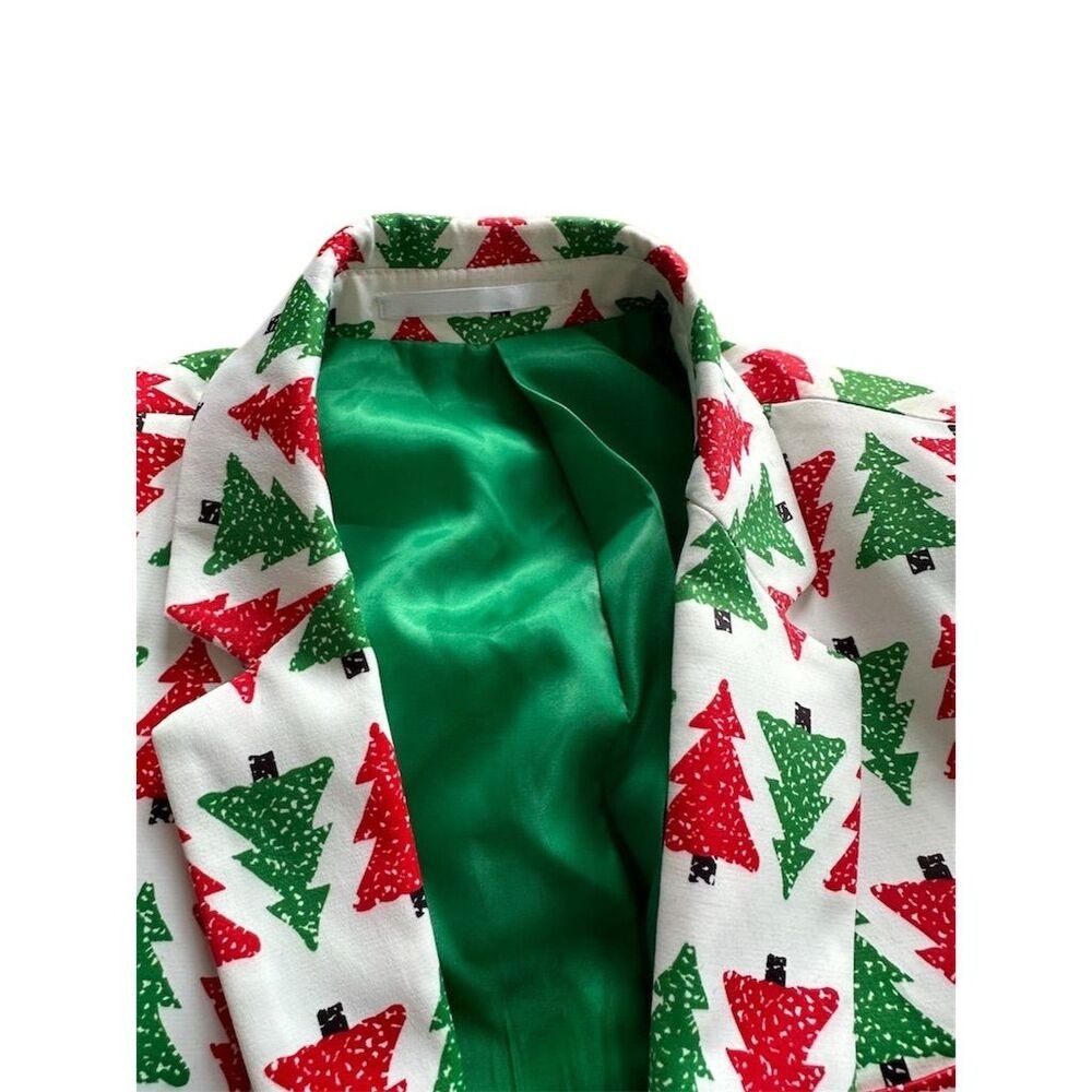 Festive Tree Pattern Kids Jacket - Picture 4 of 8